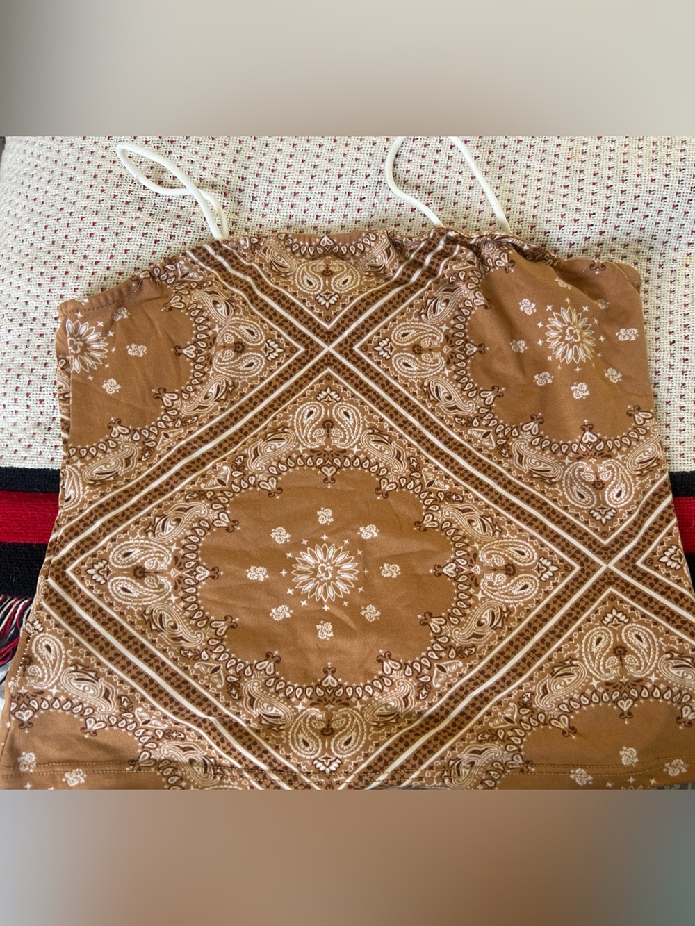 Forever 21 Tan Paisley Bandana Print Cami